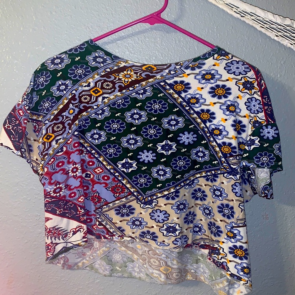 Zara size S colorful patterned crop top